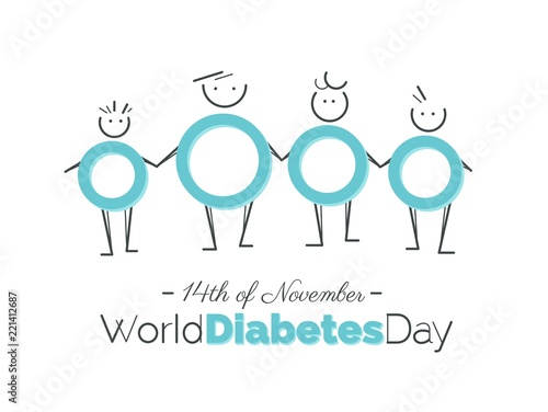 14th of November world diabetes day awareness poster. Vector illustration