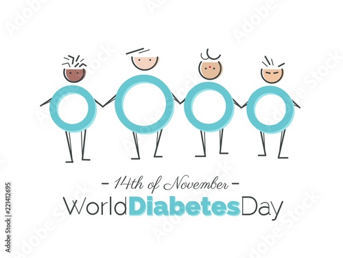 14th of November world diabetes day awareness poster. Vector illustration