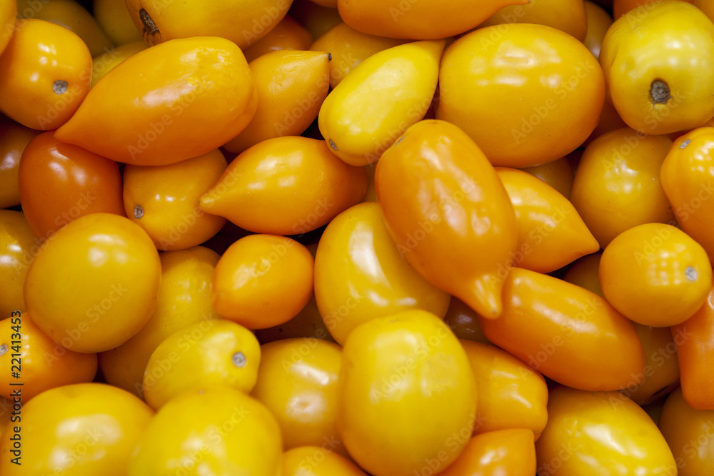 Heap of fresh ripe orange tomatoes without branches. Heap of fresh ripe orange tomatoes without branches.