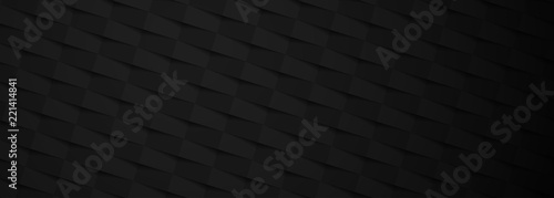 Black paper banner with geometric textured pattern.