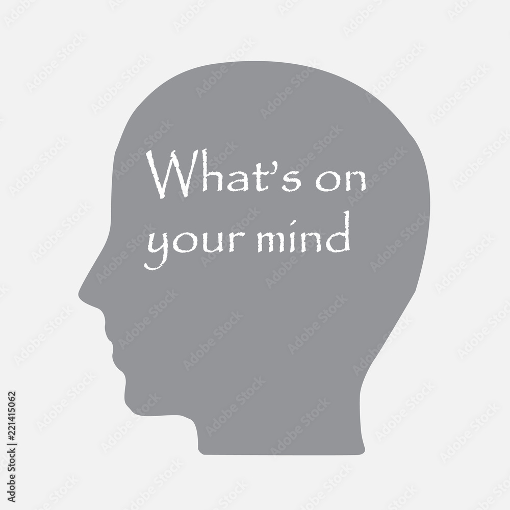 What's on your mind on silhouette Vector illustration