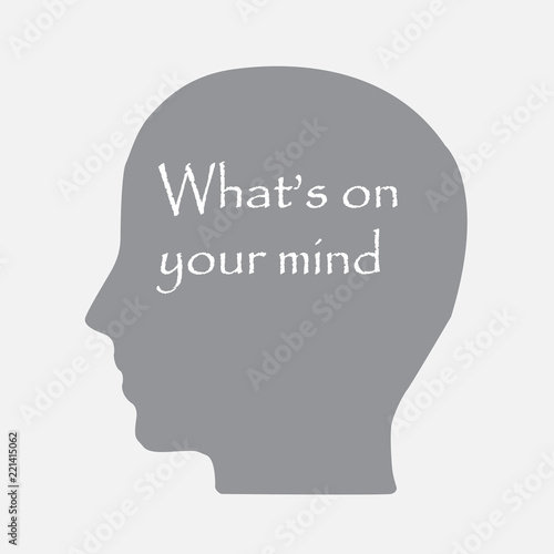 What's on your mind on silhouette Vector illustration