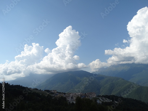 Clouds over the mountains. Caucasus. Russia