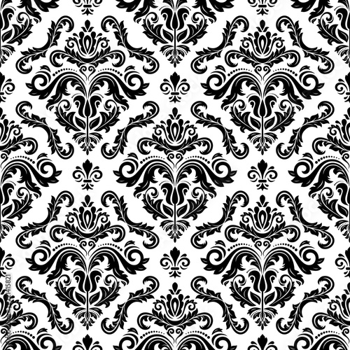 Classic seamless pattern. Traditional orient ornament. Classic vintage black and white background
