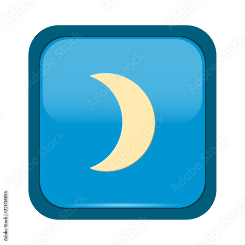 Moon phases, astronomy icon set on blue button