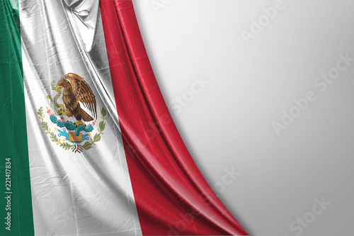 Isolated Mexican Flag waving 3d Realistic Mexican Flag Rendered