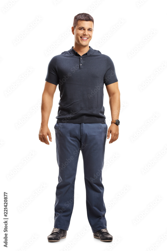 Casual young man standing and looking at the camera Casual young man standing and looking at the camera