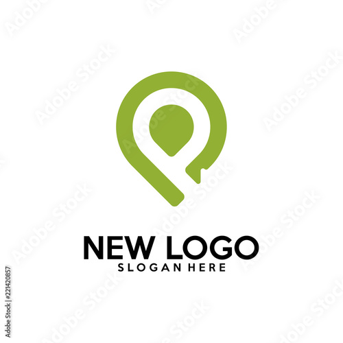 Initial R logo design vector, R P logo template