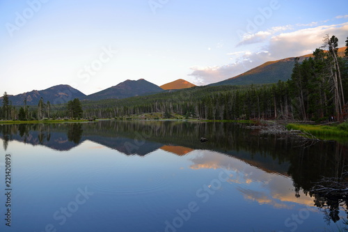 Sprague Lake in the Rocky Mountain National Park  Colorado  USA