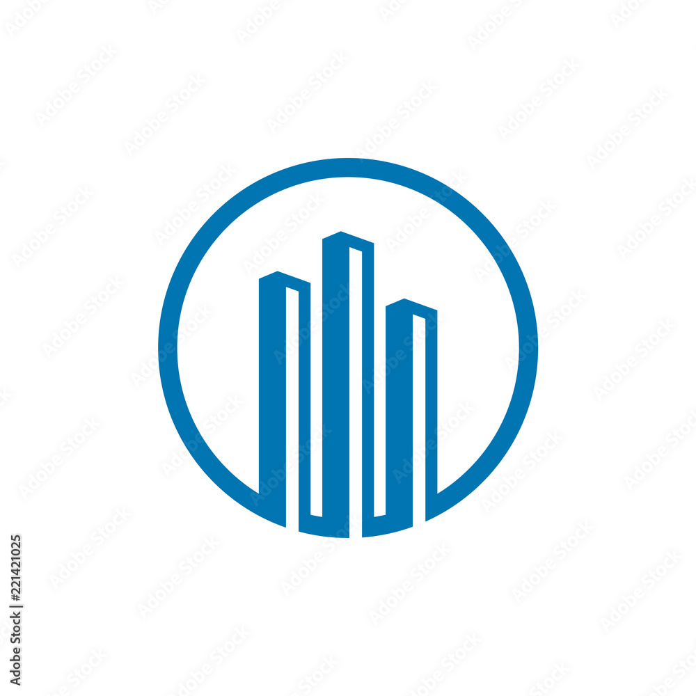 Modern line art City logo template, Simple City logo design vector Modern line art City logo template, Simple City logo design vector