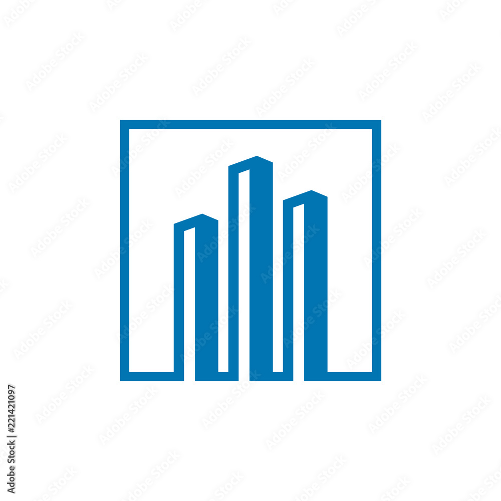 Modern line art City logo template, Simple City logo design vector Modern line art City logo template, Simple City logo design vector