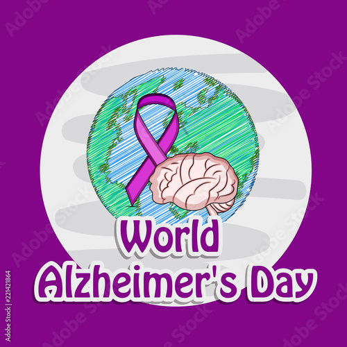 illustration of elements of World Alzheimers Day Background