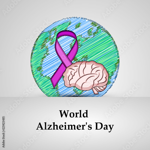 illustration of elements of World Alzheimers Day Background