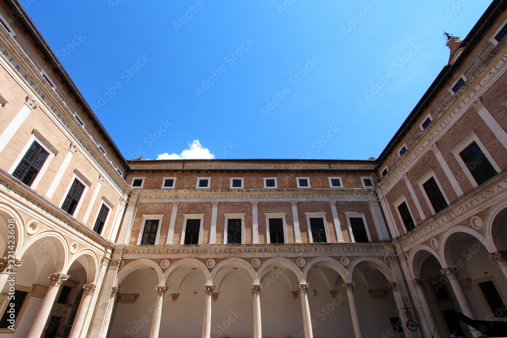 Urbino, Italy, ducal palace, ancient and historical medieval city