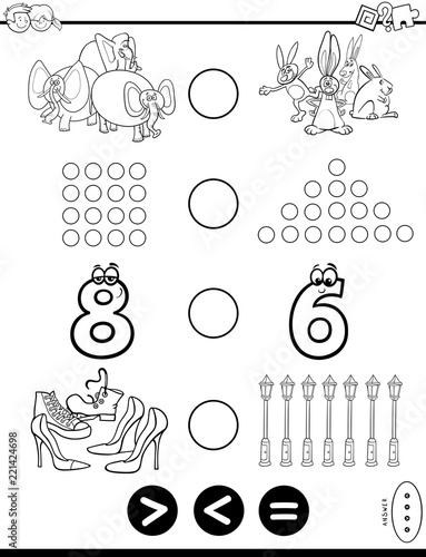 greater less or equal puzzle coloring book