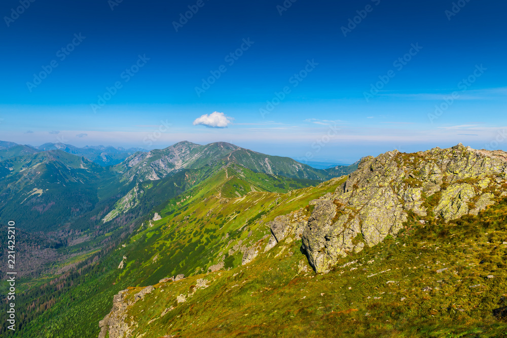 scenic green Tatra Mountains in Poland, landscape Kasprowy Wierch