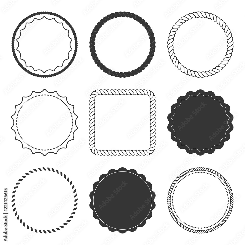 Set of 9 design summer elements, frames, borders Set of 9 design summer elements, frames, borders