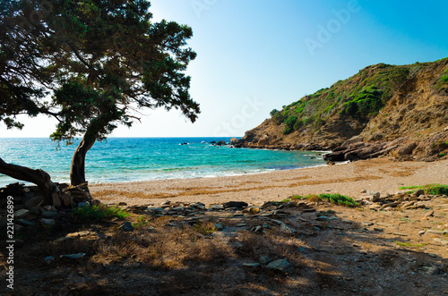 Beach Kedros on the aegean island Samos  © pavelr51