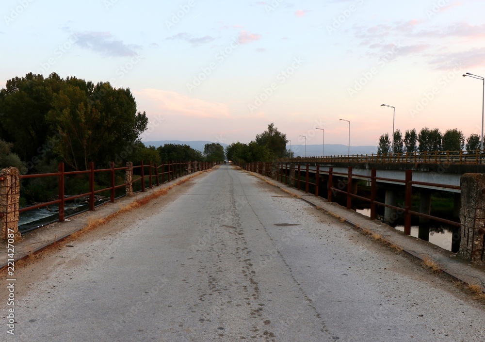 Old bridge on Strymonas River, Serres Northern Greece. 