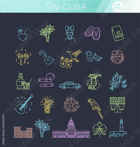 Cuba icon set