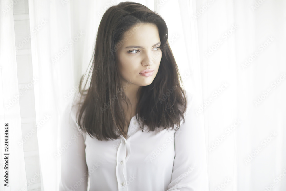 glamorous girl long hair large lips / concept beauty and fashion, young modern girl, bright fashionable appearance style. glamorous girl long hair large lips / concept beauty and fashion, young modern girl, bright fashionable appearance style.