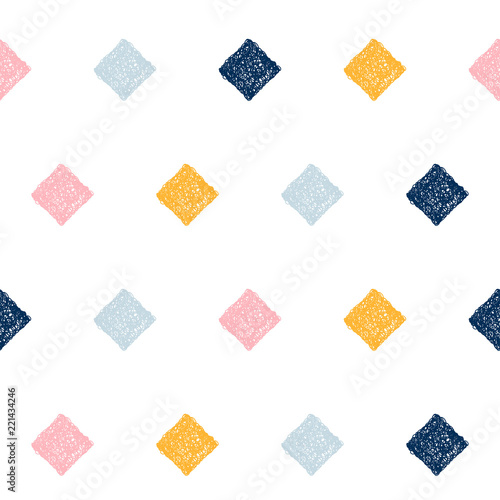 Abstract handmade seamless pattern background. Childish handcrafted wallpaper for design card, baby nappy, diaper, scrapbook, holiday wrapping paper, textile, bag print, t shirt etc.