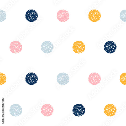 Abstract handmade seamless pattern background. Childish handcrafted wallpaper for design card, baby nappy, diaper, scrapbook, holiday wrapping paper, textile, bag print, t shirt etc.