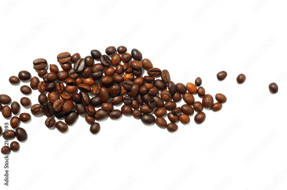 Fried coffee grains background space for text Fried coffee grains background space for text