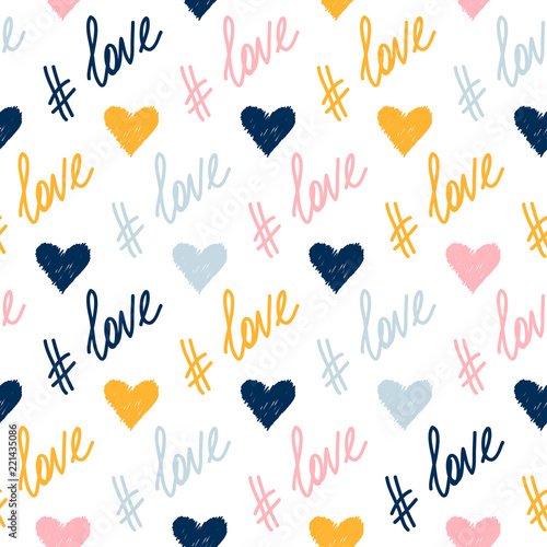 Abstract handmade seamless pattern background. Childish handcrafted wallpaper for design card, baby nappy, diaper, scrapbook, holiday wrapping paper, textile, bag print, t shirt etc.