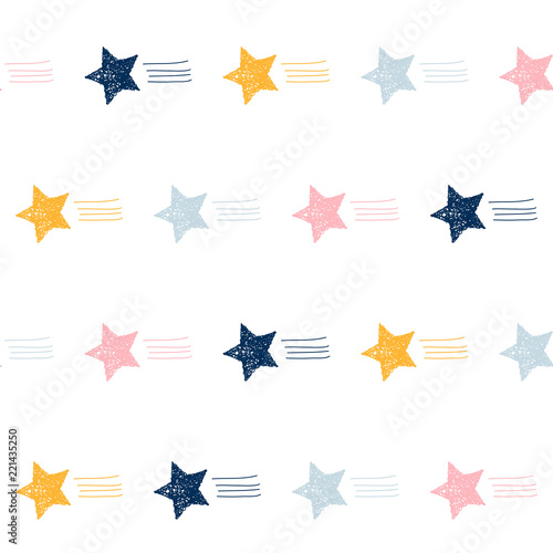 Abstract handmade seamless pattern background. Childish handcrafted wallpaper for design card, baby nappy, diaper, scrapbook, holiday wrapping paper, textile, bag print, t shirt etc.