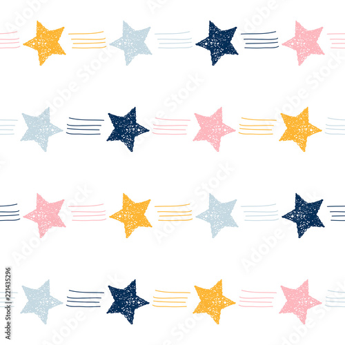 Abstract handmade seamless pattern background. Childish handcrafted wallpaper for design card, baby nappy, diaper, scrapbook, holiday wrapping paper, textile, bag print, t shirt etc.