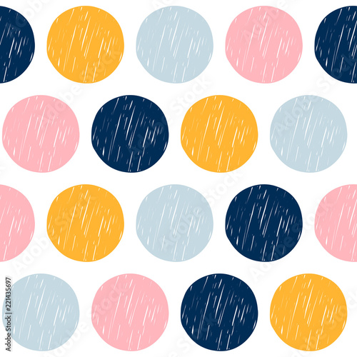 Abstract handmade seamless pattern background. Childish handcrafted wallpaper for design card, baby nappy, diaper, scrapbook, holiday wrapping paper, textile, bag print, t shirt etc.