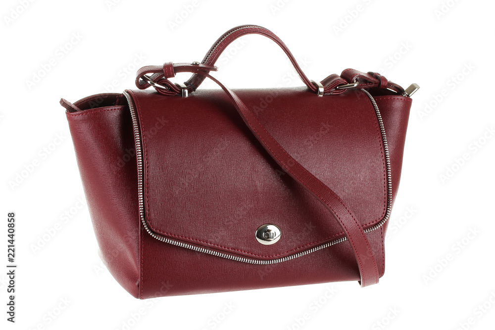 Red womens bag isolated on white background Red womens bag isolated on white background