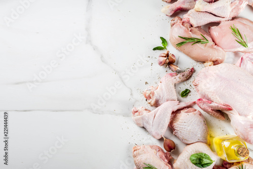 Sliced raw chicken