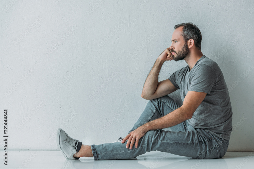 person sitting side view