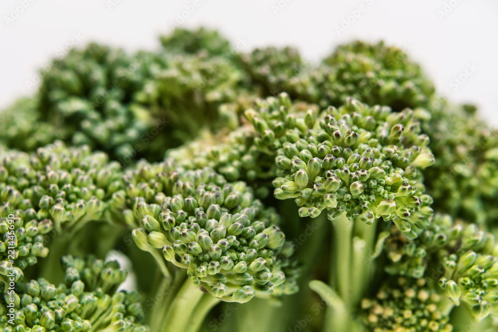 Inflorescence of green broccoli close, selective focus Inflorescence of green broccoli close, selective focus