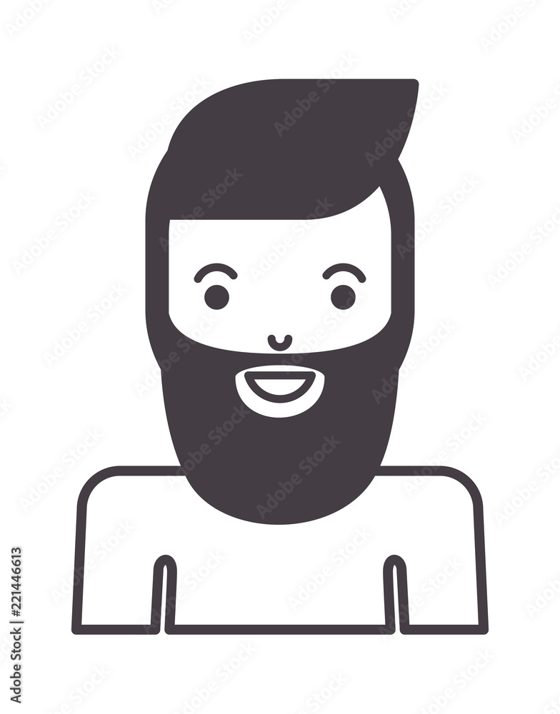 young man with beard avatar character young man with beard avatar character