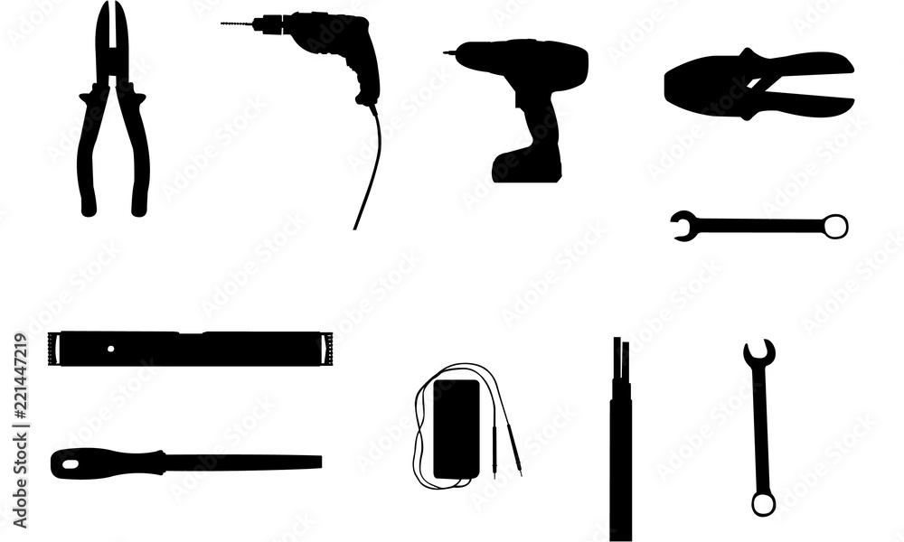 Construction Tools Silhouette, Construction Tools SVG, Construction