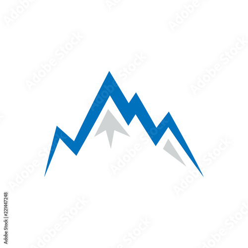 Illustration of abstract pointy montain logo design