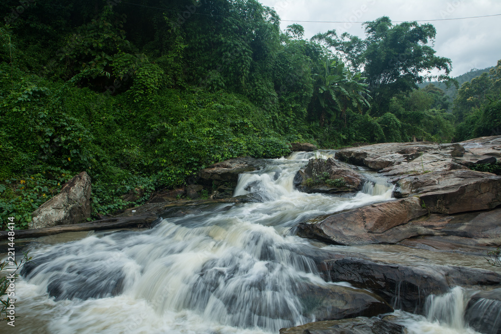 Waterfalls flowing down from the stream at Waterfalls flowing down from the stream at