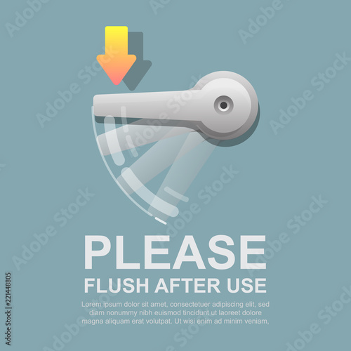 Please flush after use vector illustration.