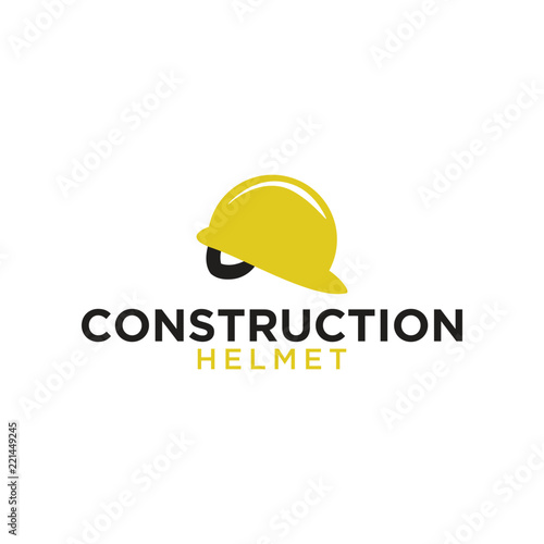 Construction helmet logo icon element template illustration