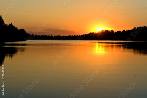 The river Kostroma at sunset in the summer. Russia. © fotych