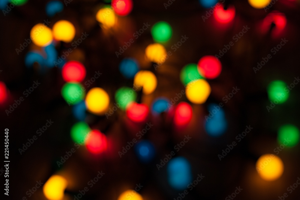 The second garland shines in different colors, the lights of the garland The second garland shines in different colors, the lights of the garland