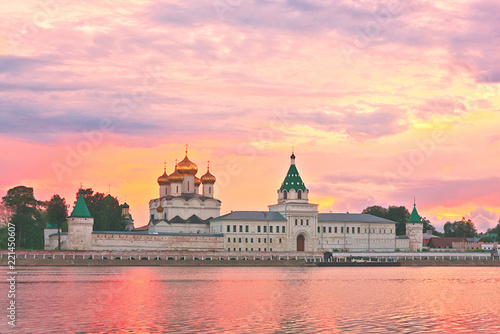 Ipatievsky monastery at sunset in the summer. Kostroma, Russia.