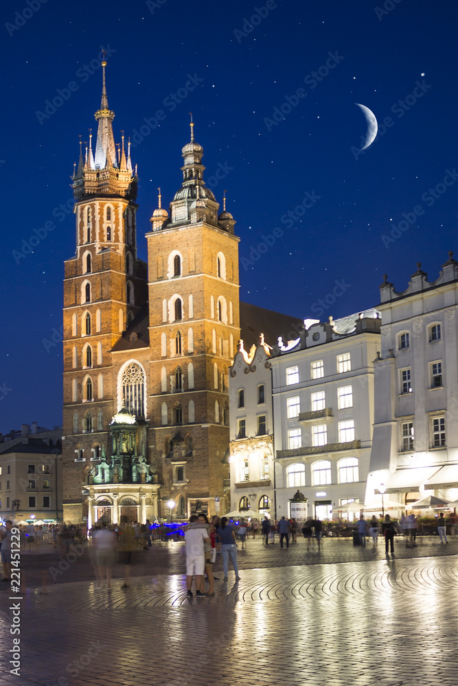 St. Mary's Basilica or tower in old Krakow, Poland St. Mary's Basilica or tower in old Krakow, Poland