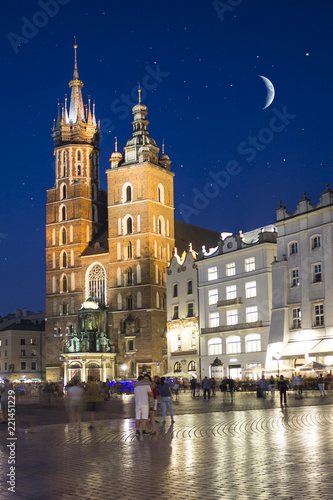 St. Mary's Basilica or tower in old Krakow, Poland