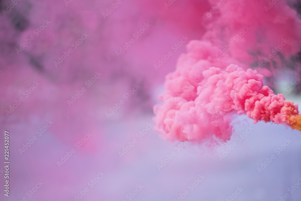 Pink Smoke Bomb in the air Stock Photo Adobe Stock
