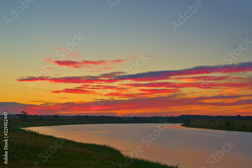 The river Kostroma in the summer before sunrise. Russia. © fotych