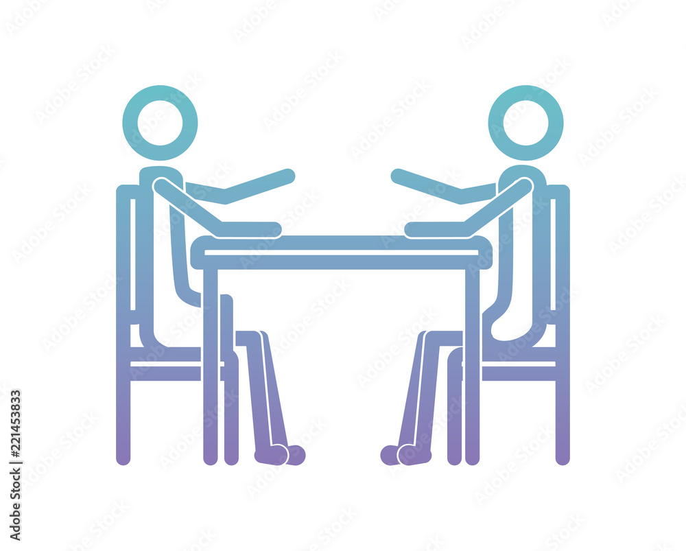 couple in the table figures silhouette icon couple in the table figures silhouette icon